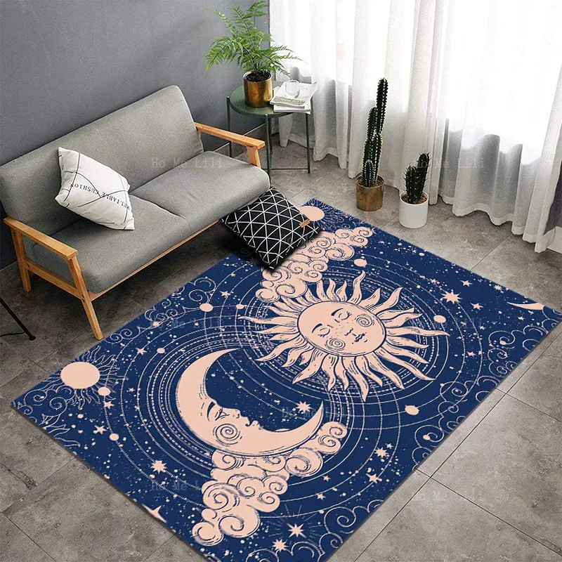 Astrology Art Print Sun Moon Rising Wall Art Funky Zodiac Non Slip Flannel Floor Rugs By Ho Me Lili