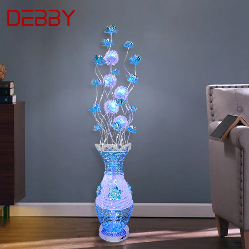 DEBBY Nordic Blue Floor Lamp Fashionable Modern Living Room Bedroom Hotel  Aluminum Wire LED Originality Decorative Light