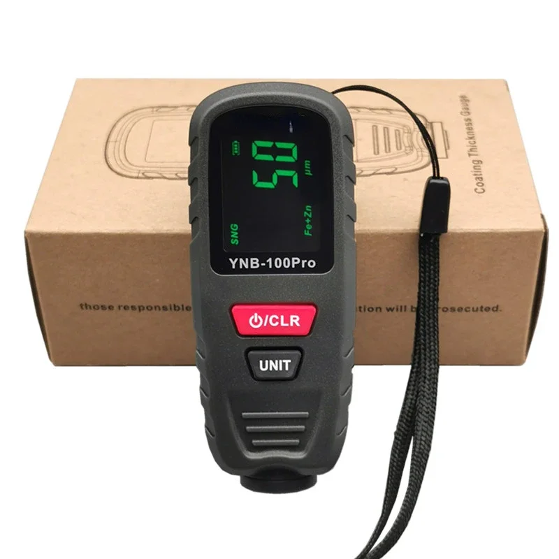 2023 New Release YNB-100Pro Fe nFe Fe+Zn Mini Film Thickness Meter Coating Thickness Gauge Car Paint Thickness Tester