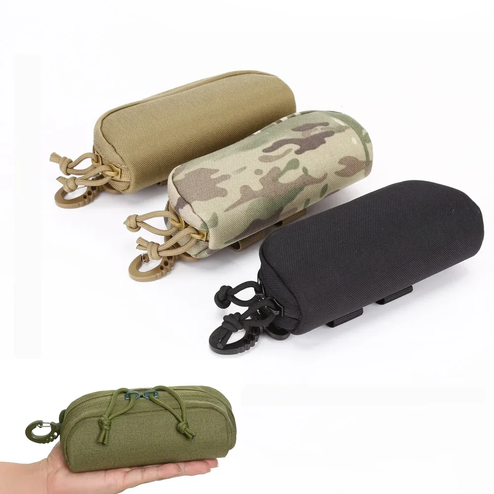 

Tactical Outdoor Sunglasses Case Hard Shell Eyeglasses Box Nylon Protective Glasses Pouch 17x8x5cm Molle Hook Hunting Camping ED