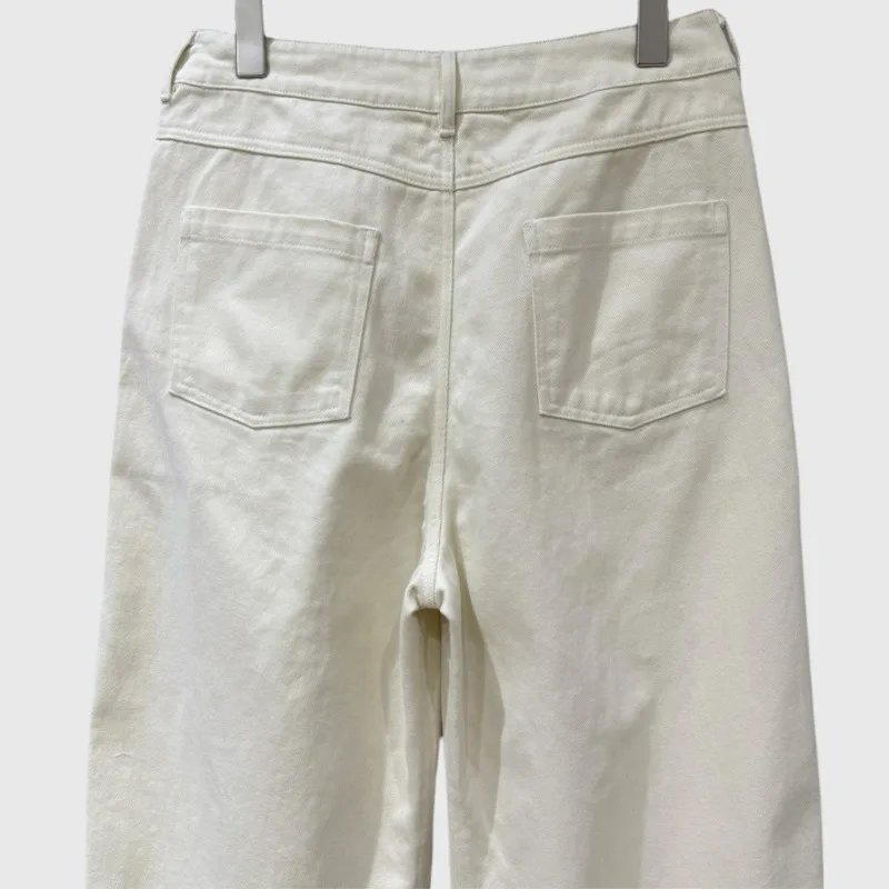 HKSH Estate Nuove Donne Marea Chic Alla Moda Elegante Stile Semplice Colore Solido Casual Tasca A Vita Alta Versatile Pantaloni Dritti HK6379