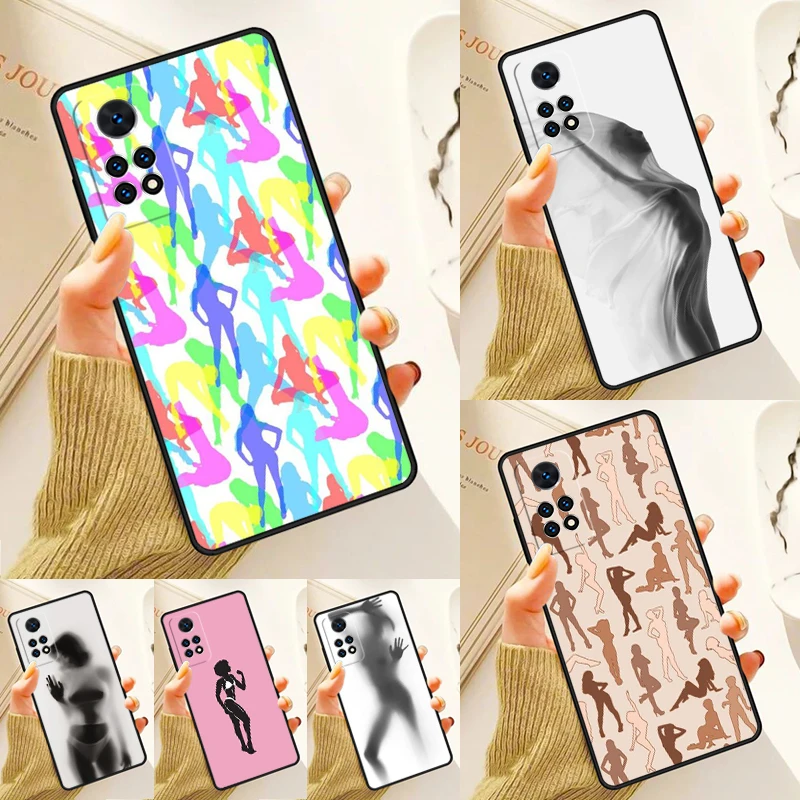 Sexy Woman Silhouettes Case For Samsung Galaxy S24 Plus S23 S20 S21FE Lite S22 Ultra Note 20 S8 S9 S10 Phone Coque