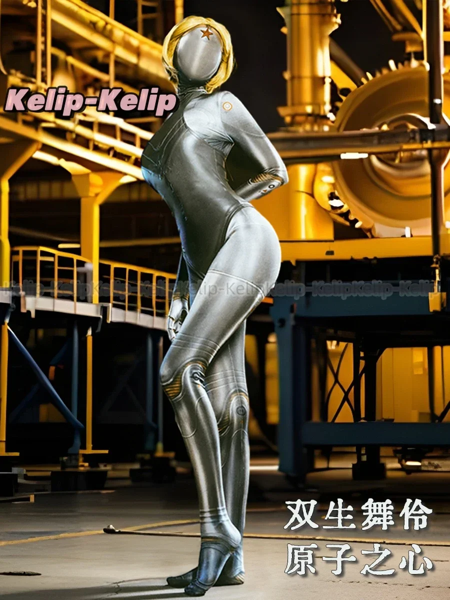 الذرية القلب تأثيري حلي روبوت التوائم تأثيري بذلة لعبة اليسار واليمين الذرية القلب الشكل ديكسي ارتداءها شعر مستعار أشقر