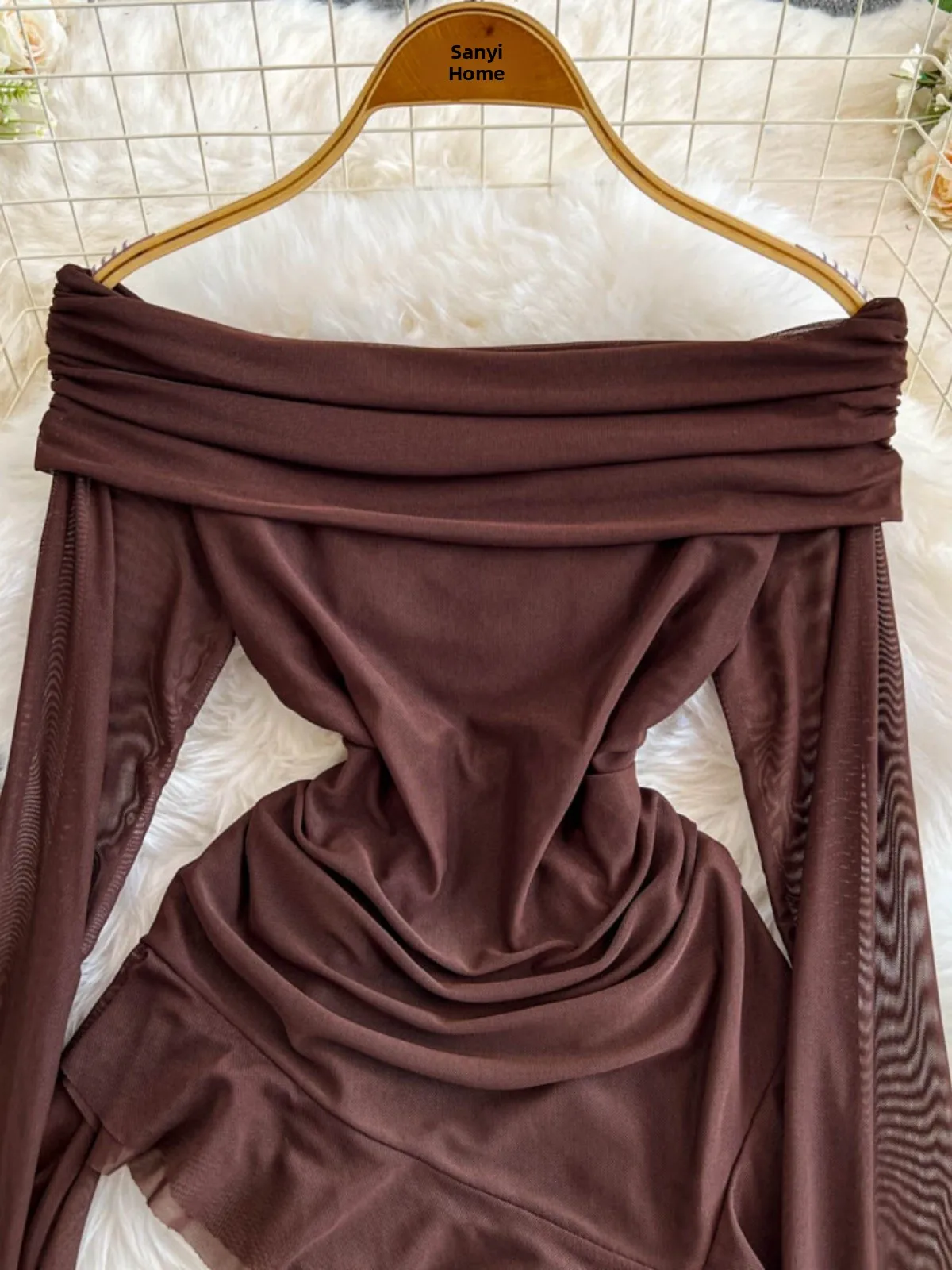 アメリカンスタイル長袖ワンショルダー Tシャツ女性夏非対称ルーズウエスト痩身裾 INS 純粋な欲望トップ