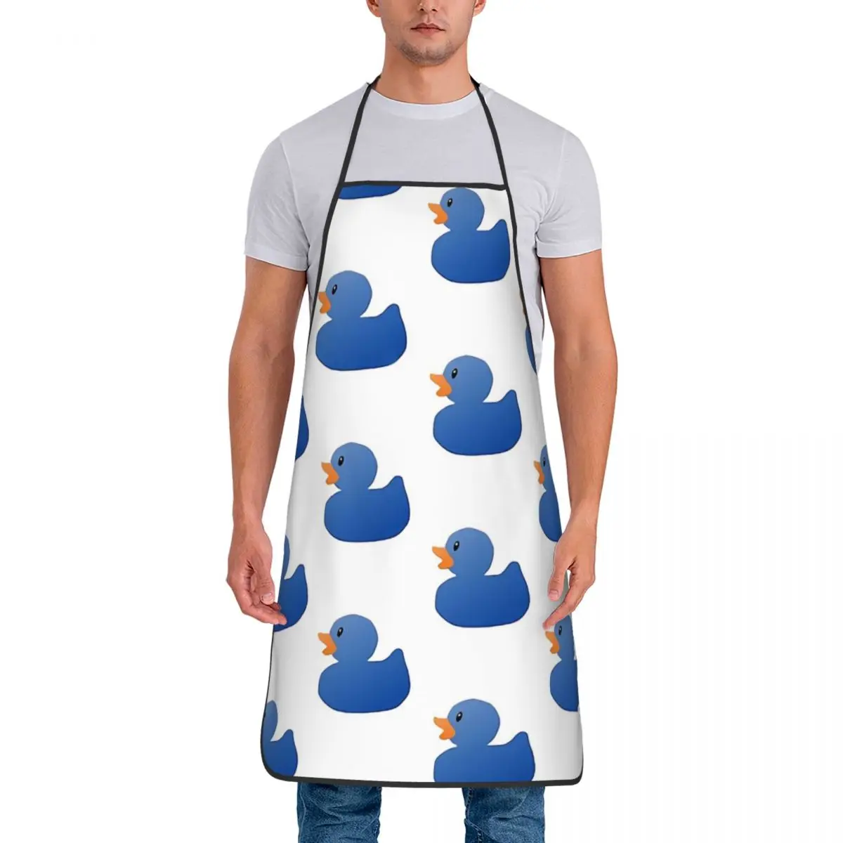 Unisex Blue Apron Adult Women Men Chef Tablier Cuisine for Cooking Kitchen Baking Rubber Duck Cuisine for Painting