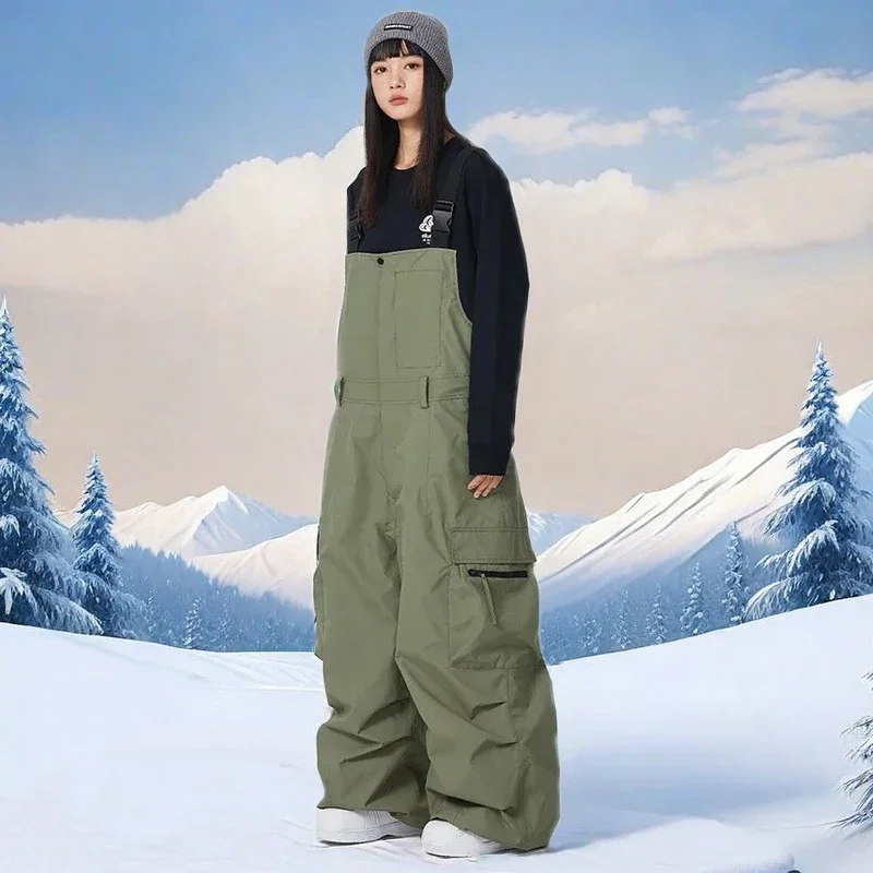 Loose Hip-hop Skiing Pants 2025 New Snow Clothing Woman Snowboard Cargo Pants Man Windproof Warm Trousers Alpine Sport Overalls