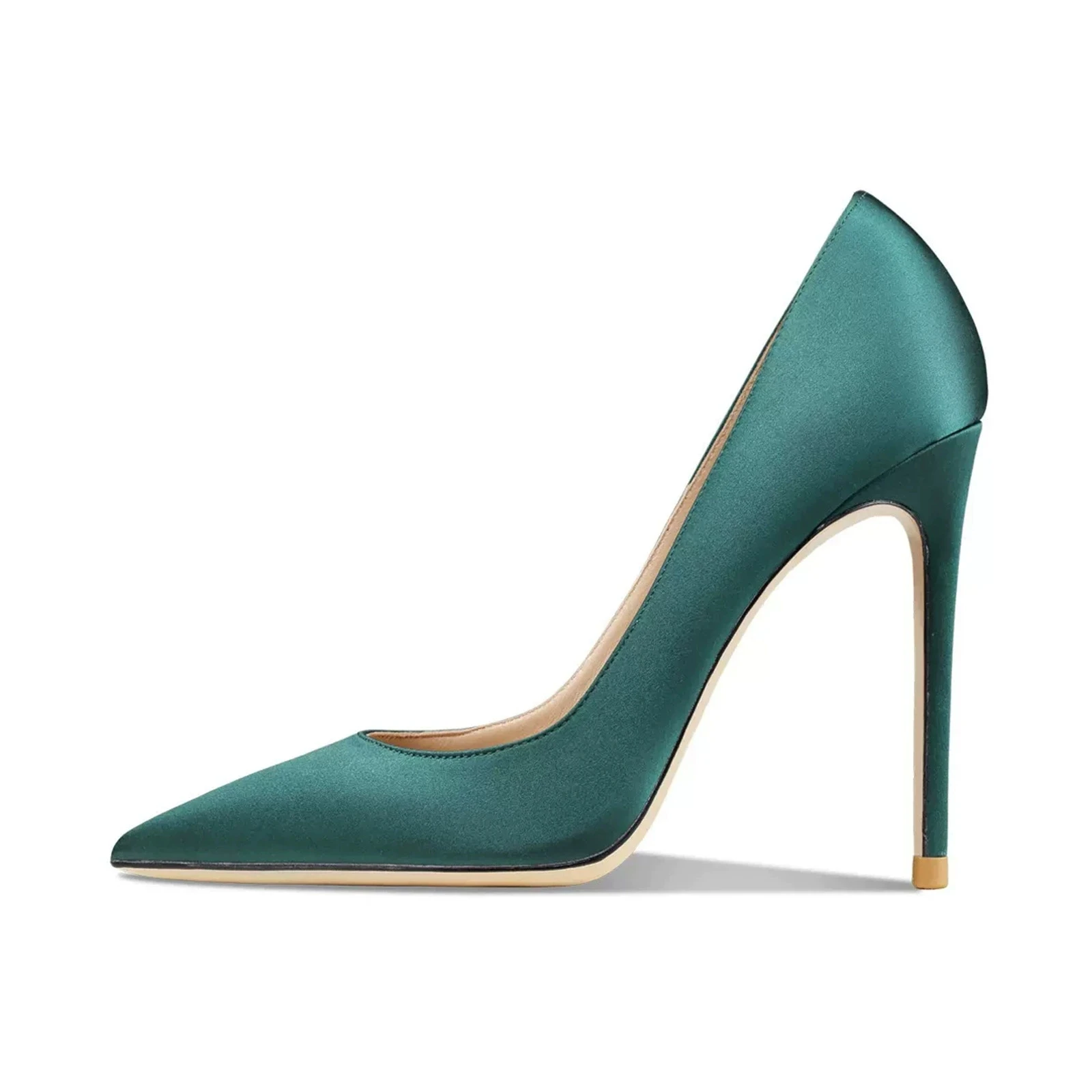 

Sexy Solid Color Women Shoes Thin High Heels Elegant Office Pumps Ladies Pointed Toe Luxury Silk Wedding Banquet Shoes D010A