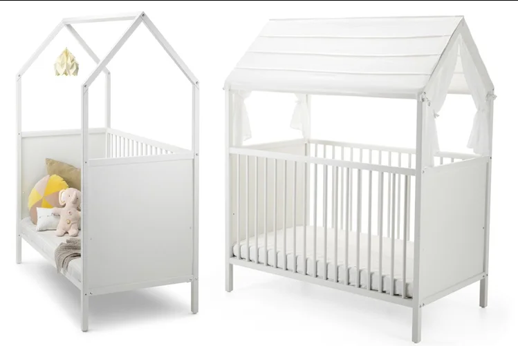 Solid Pine Wood Baby Baby Bed& Junior Bed