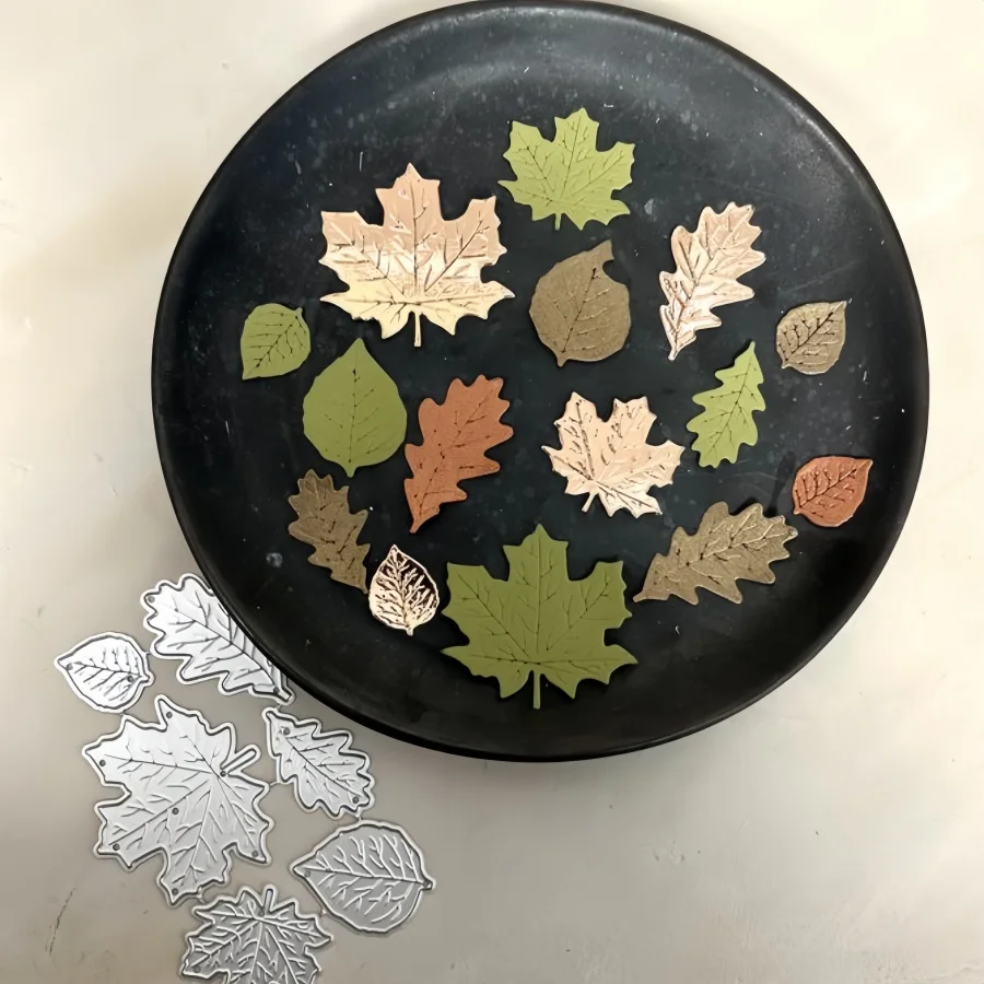 2026 Neu eingetroffen: Herbstblätter Metall-Stanzformen-Set, Ahorn- & Eichenblatt-Stanzformen für DIY Scrapbooking, Kartenherstellung, Thanksgiving, F