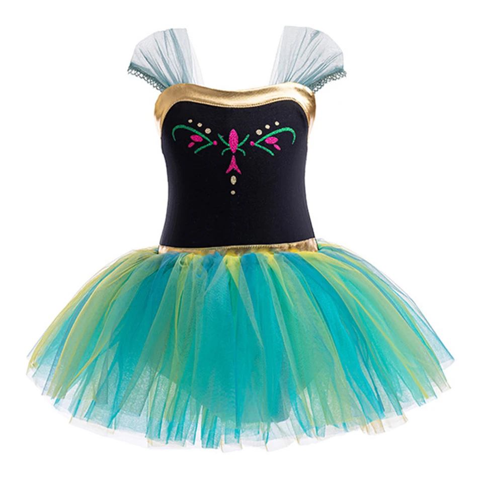 Kids Anna Cinderella Aurora Cosplay Princess Dress Girls Ballet Performance Dance Costume Children Festival Party Clothes