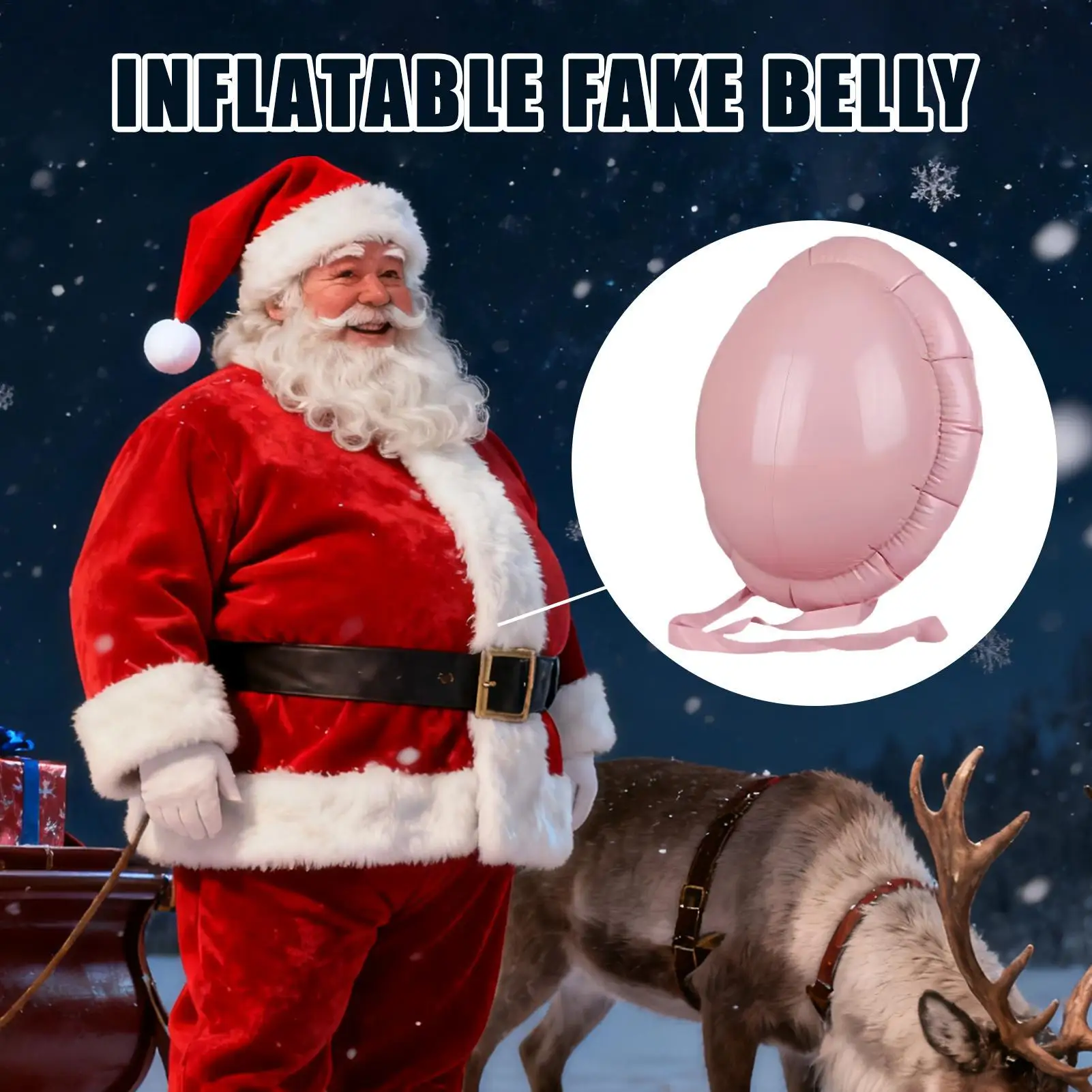Santa Belly Realistic Stomach Accessories PVC Santa Claus Belly for Role-Playing Halloween Christmas Pregnancy Men Youth Elderly