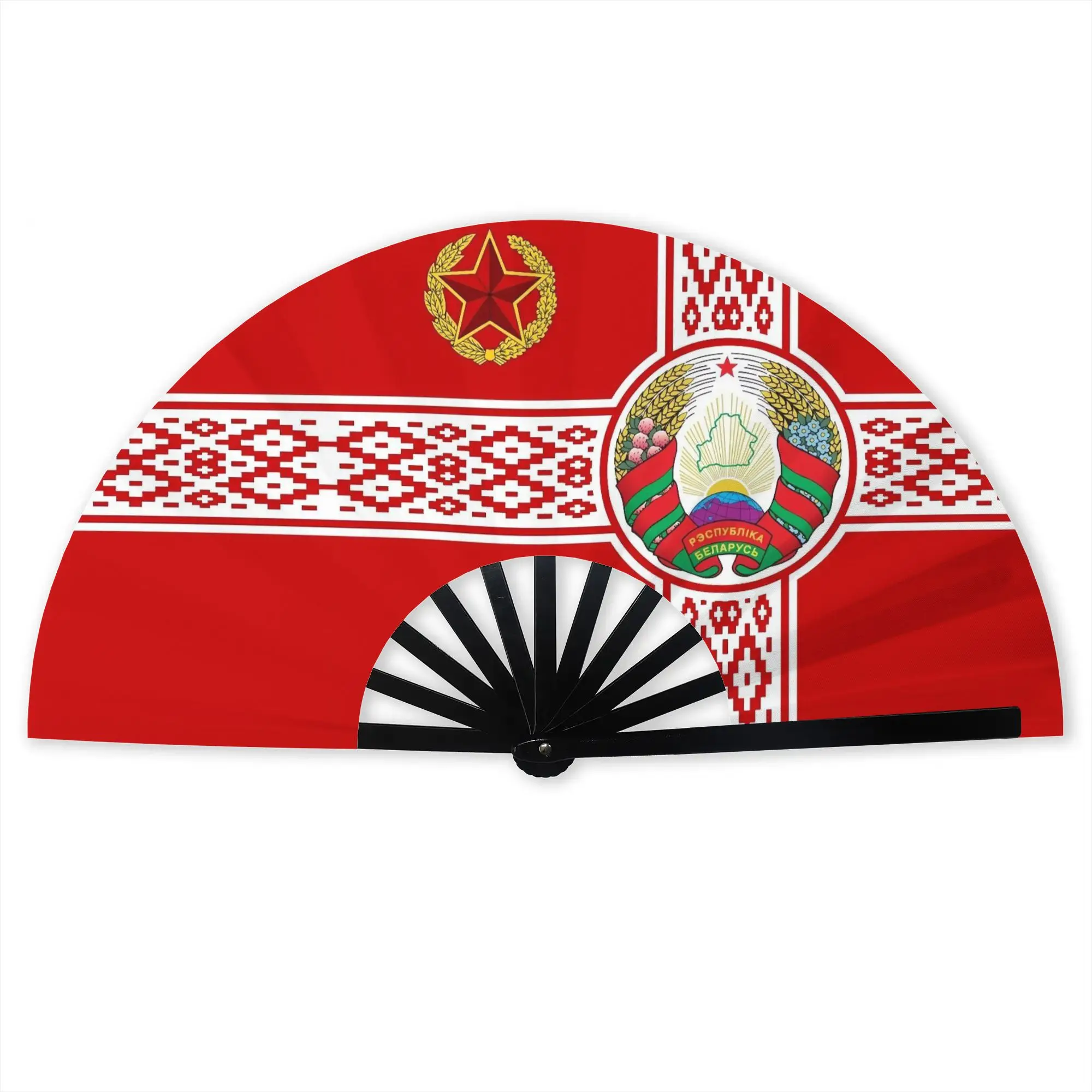 Flag of the President of Belarus Hand Fan Promotional Gift Party Belarusian Pride  Durable Folding Fans Unique Bulk Pack Fan