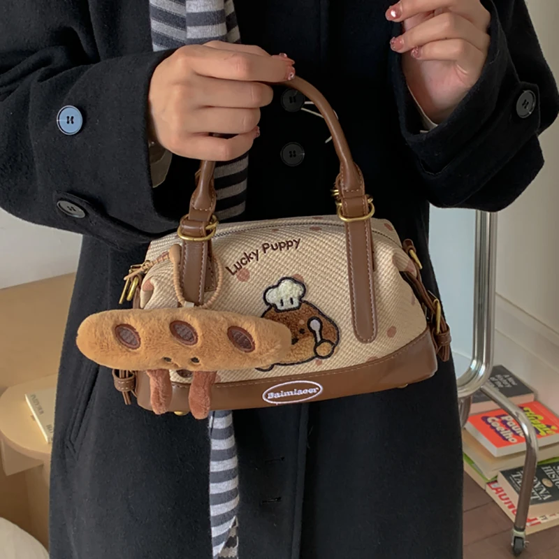 

Милая сумка Boston в горошек, женская сумка через плечо, легкая мягкая сумка из искусственной кожи на молнии, сумка для повседневного использования