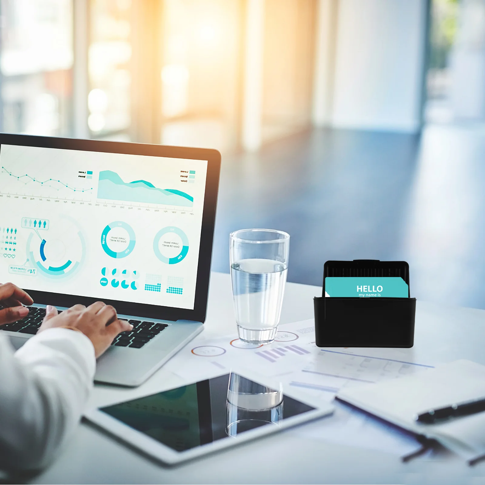 

Business Card Holder Multi-Function Card Box for Office Desktop Organizer Cards Holder for Office Name Cards Organizer