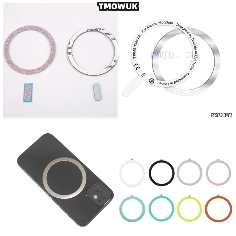 

For IPhone 8 11 12 X XR Pro Max Plus Mini For Magsafe - Precision - Cut Metal Plate Ring Sticker For Wireless Charging