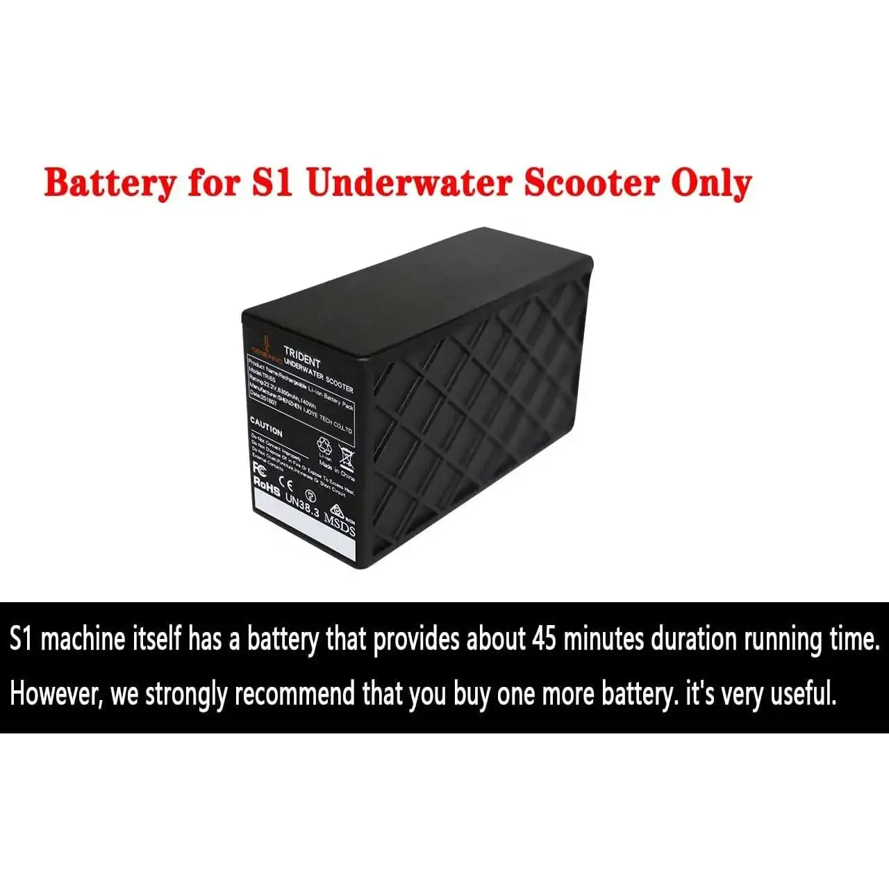 Geneinno S1 수중 스쿠터 배터리, 6300mAh, 140Wh, 1.1kgs