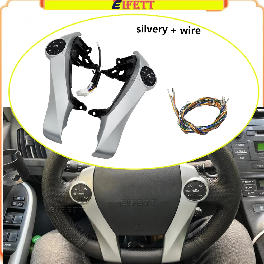 

Auto Steering Wheel Control Volume Button Switch With Wires For Toyota Prius Plus 2012-2015 Prius C US 2011-2015 Aqua 2012-2014