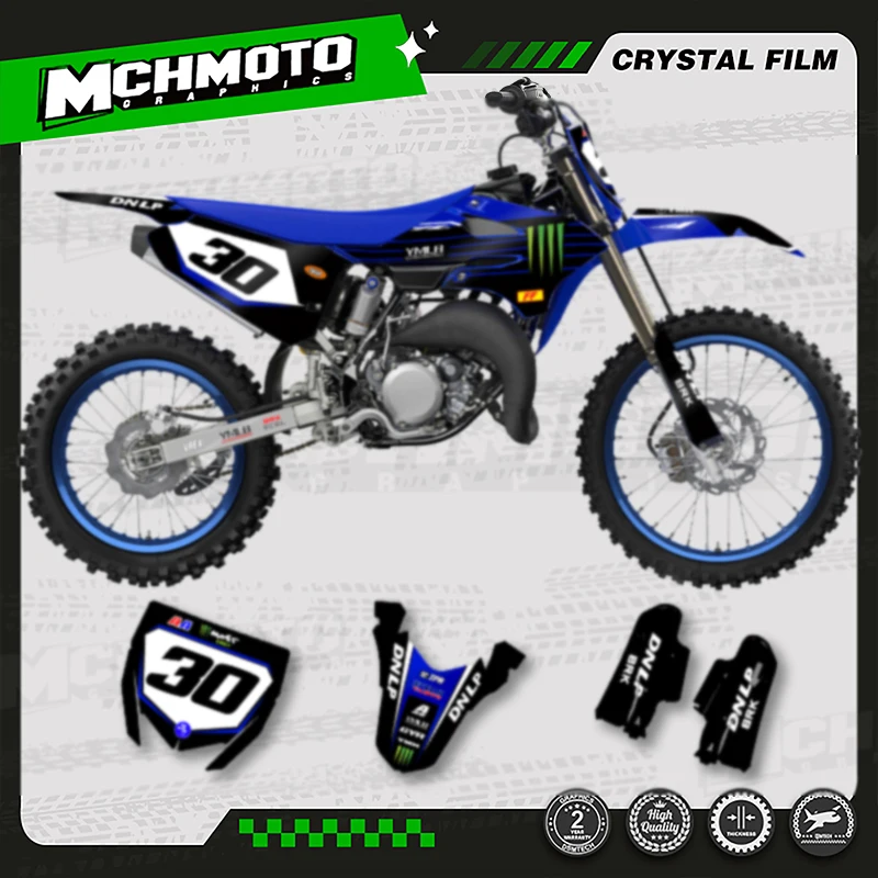 

MCHMFG мотоциклетная графика фоновая наклейка клейкие наклейки наборы для YAMAHA 2022 2023 2024 2025 YZ85 номер имя на заказ