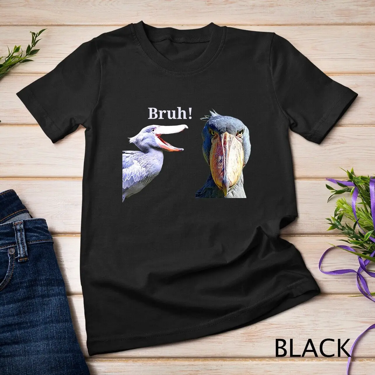 Shoebill Stork Bruh Funny Giant Bird Lovers Premium Unisex T-shirt