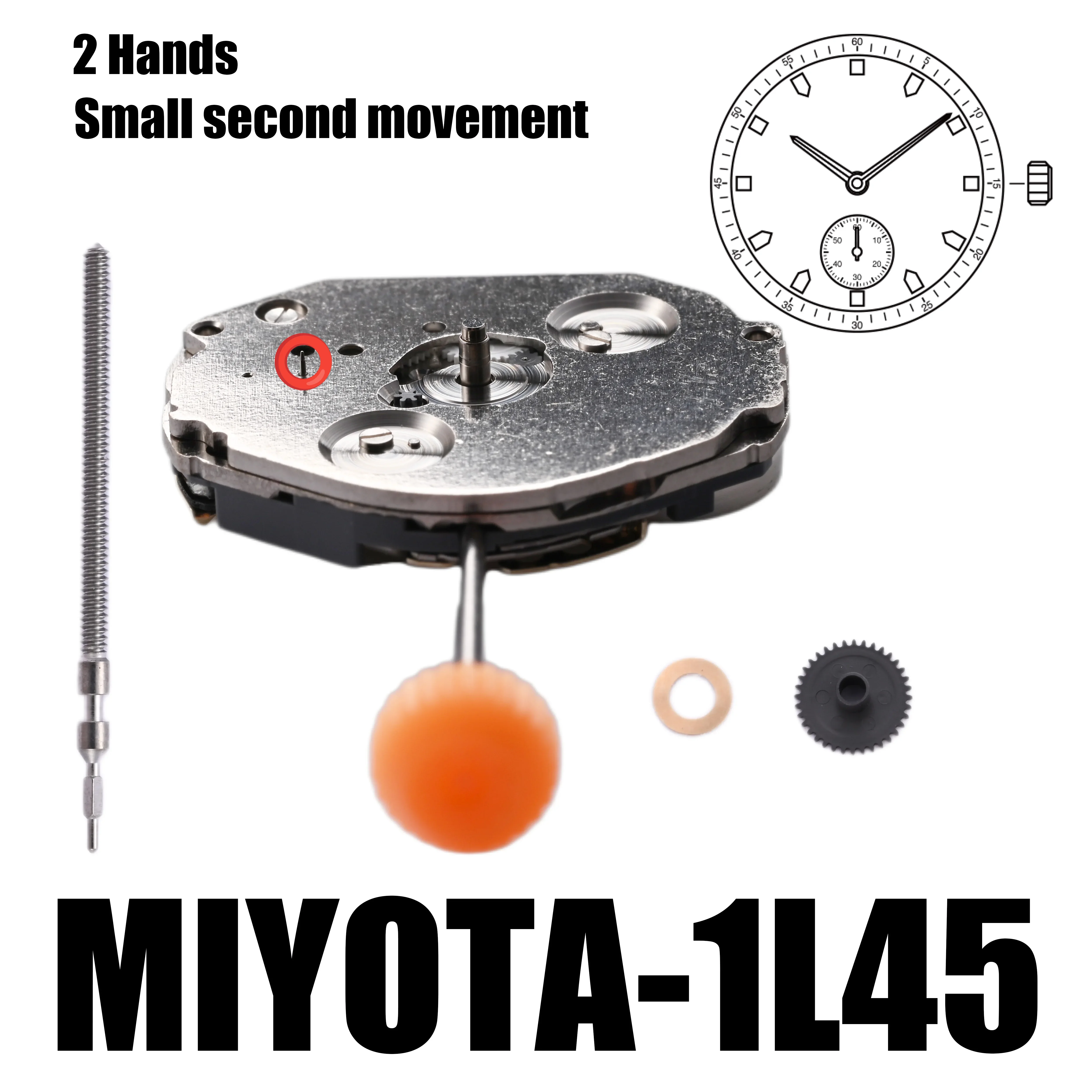 MIYOTA 1L45 Standard｜Movements MIYOTA Watch Movement Cal.1L40, Small Second, Standard Movement.Size:6 3/4×8''' Heigh:2.93mm