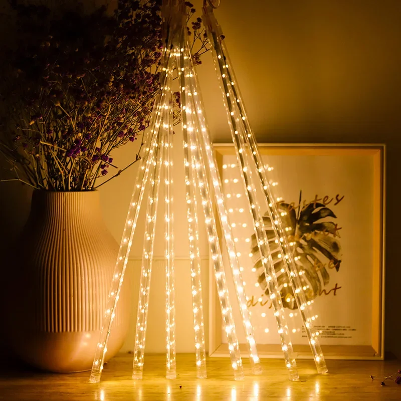 

30/50cm 8/10Tube Meteor Shower Rain LED String Light Outdoor Street Lamp Garland Christmas Tree Decorations Wedding Fairy Garden