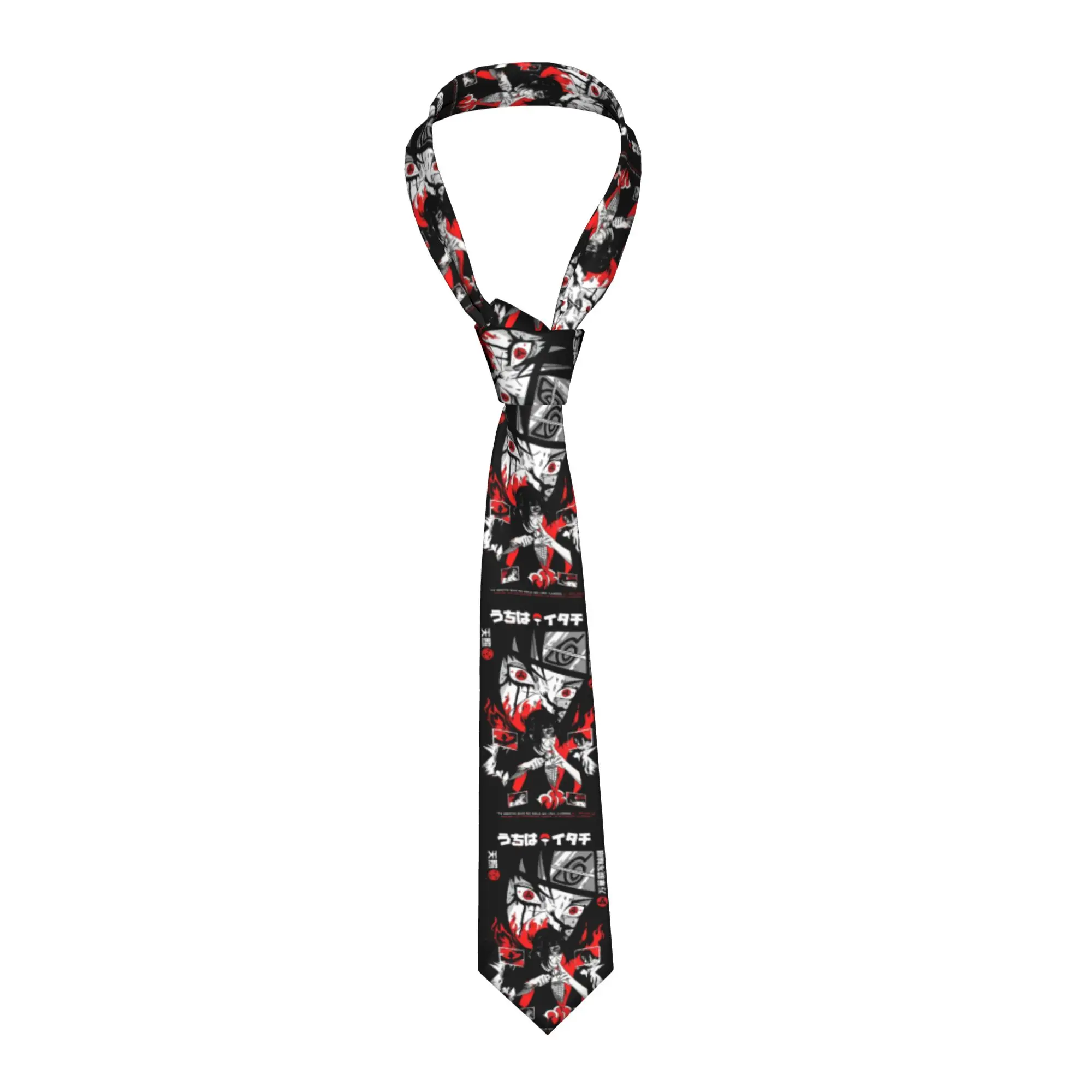

Модный галстук N-Narutoes Uchihas Sasuke для мужчин, персонализированный, шелковый, в стиле ретро, с дизайном по мотивам комиксов и фильмов, для вечеринок, краватка