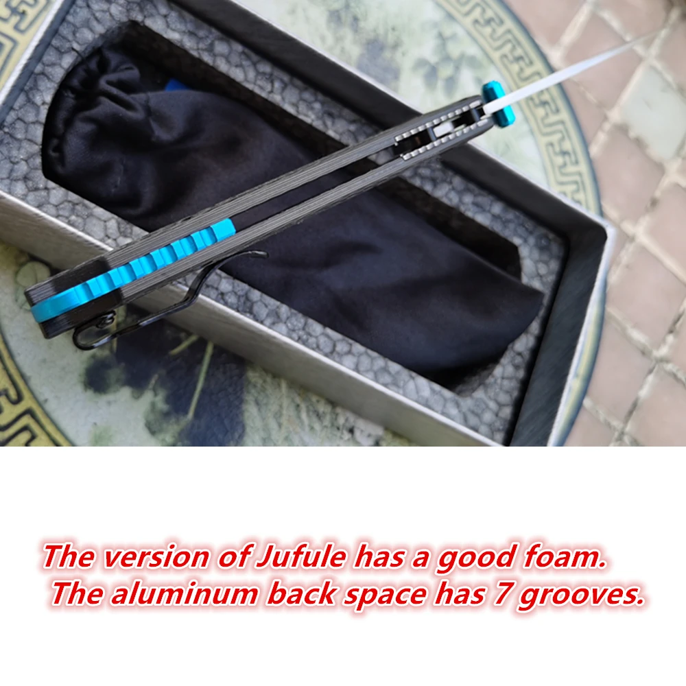 JUFULE Best Foam 535-3 Ball Bearing Mark S90V Blade Carbon Fiber Handle Folding Pocket Survival EDC Tool Camp Hunt Outdoor Knife