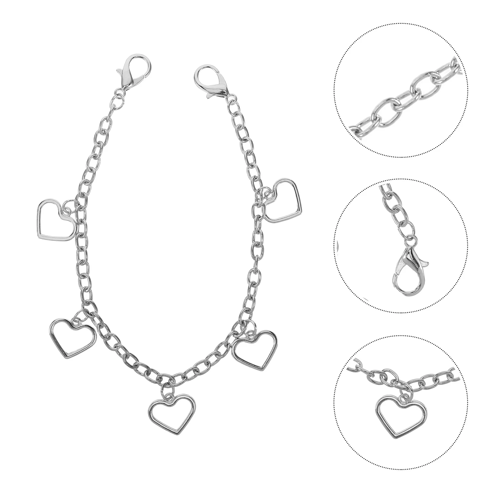 

2Pcs Hollow Heart Shoe Chain Zinc Alloy Fashion Pendant for Sneakers Boots Decorative Adornment Stylish Wearable Accessory