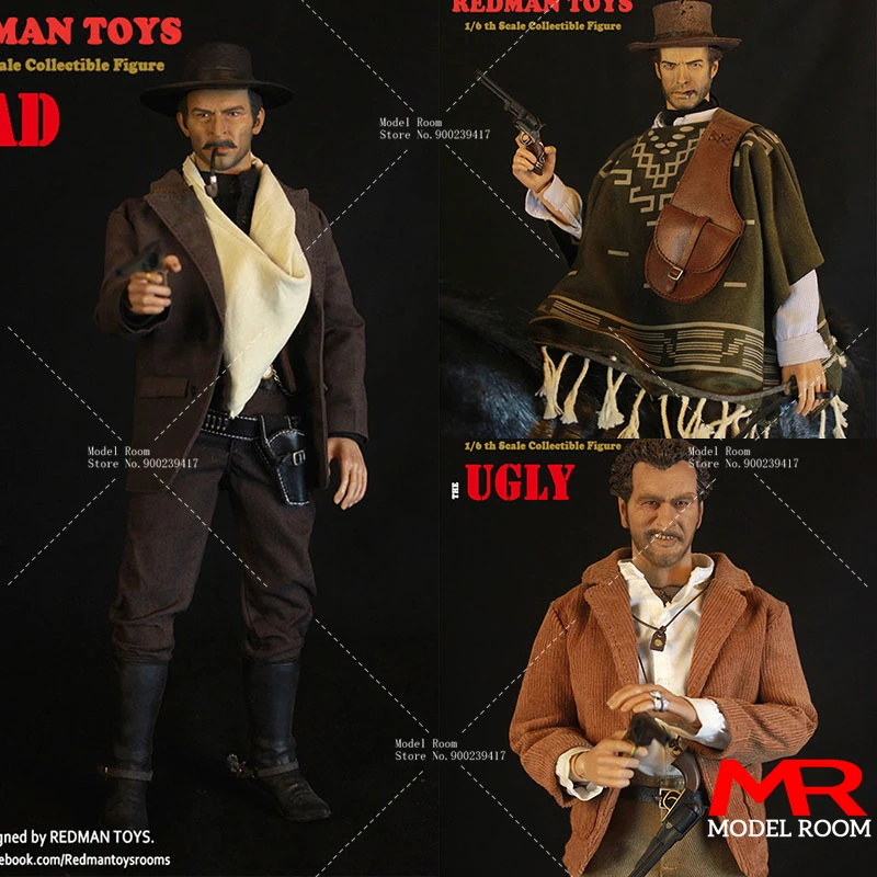 REDMAN TOYS 1/6 The Western Cowboy RM042 GOOD RM043 BAD RM044 UGLY Action Figure 12'' Male Soldier Figure Collectible Model Toy