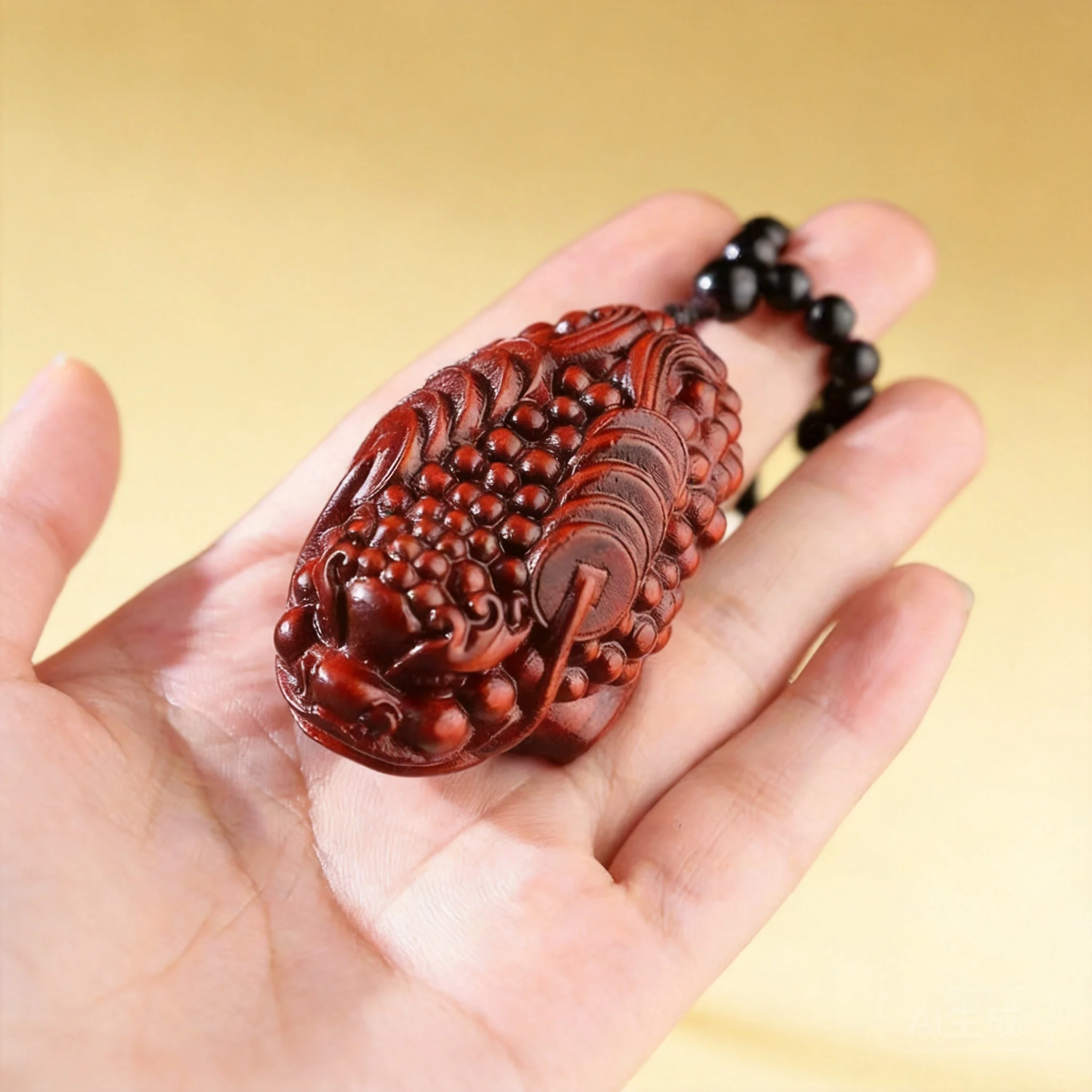Chinese Style Lucky Red Sandalwood Hand Carved Money Toad Pendant Good Fortune Bringing Amulet Fidget Toy For Men Women Nice Gif