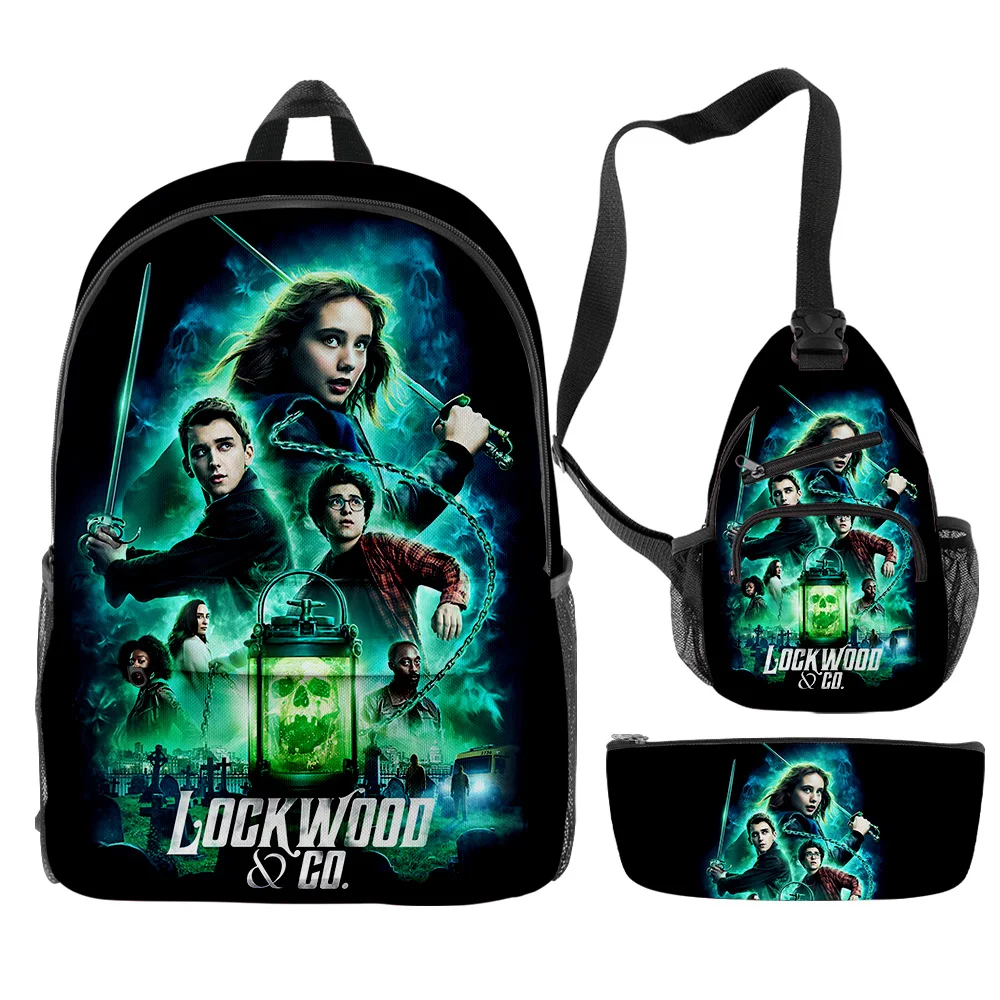 

Lockwood & Co Tv Show Backpacks 3 Pieces Sets Zipper Daypack Unisex Traval Bag 2023 New Television Harajuku Student School Bag