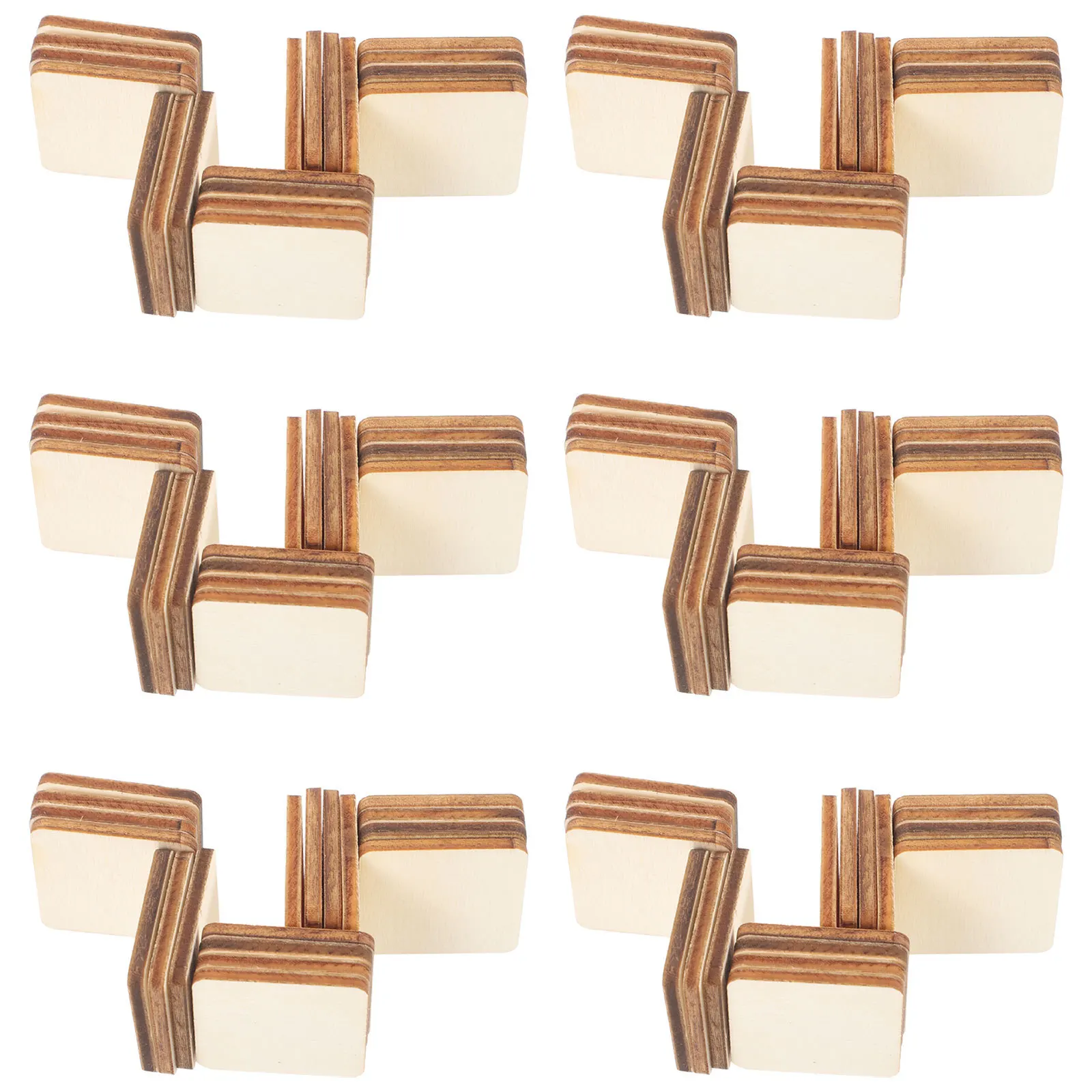 300Pcs Square Blank Wood Pieces Smooth Surface DIY Craft Projects Painting Art Supplies 25mm Square Slices Wood Slices