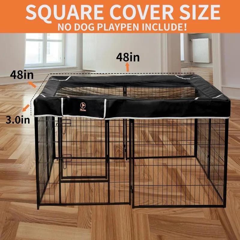 Square Top Cover - Fits 8 Panels 24 Inch Width Metal Dog Fence Dog Playpen (Note: Only PlayPen Top Cover, NO PLAYPEN!!!)…