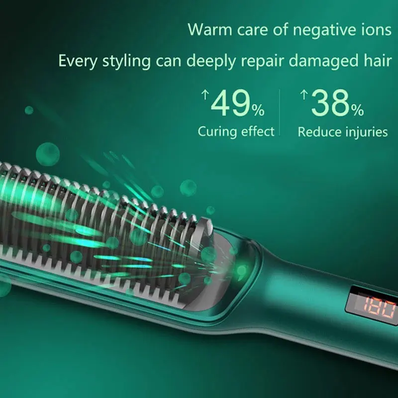 LCD Hair Comb Hair Straightener Electric Smooth Hair Straightening Brush Constant Temperature Dryer and Straightening Brush