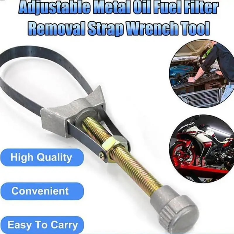 Chiave per filtro Chiave per cinghia per rimozione filtro olio motore per auto regolabile Accessori per raccordi motore multifunzionali ad alta resistenza