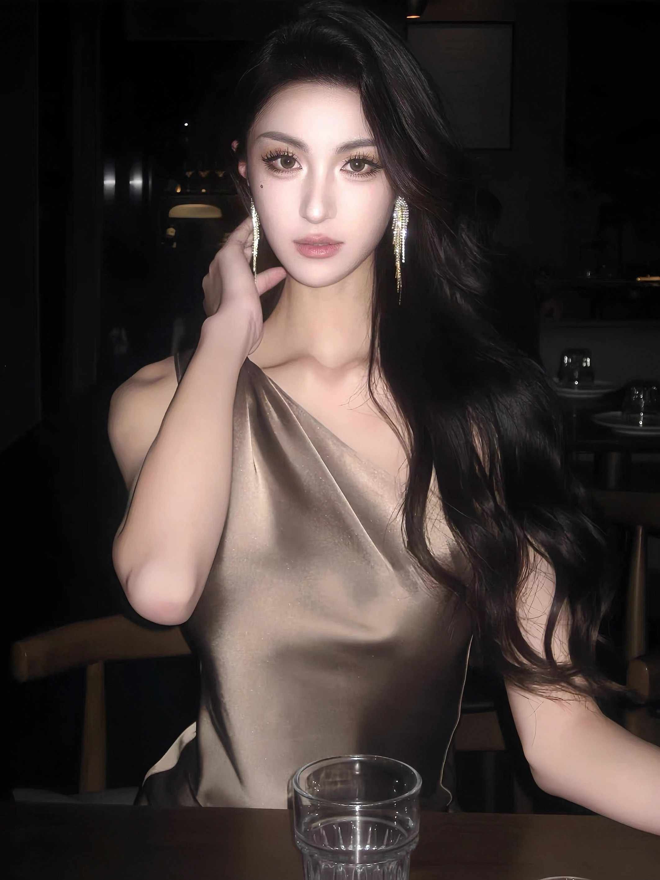 Vestido de noche sin mangas con un solo hombro para mujer, largo de seda, Maxi, Formal, para fiesta de cóctel, alfombra roja, vestido de fiesta para invitados de boda