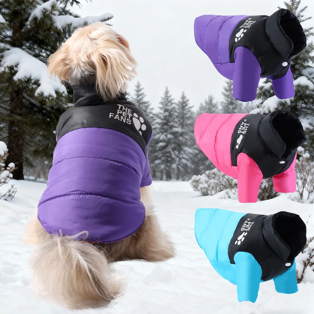 Chaqueta cálida para perros, abrigo Reversible de lana para cachorros de invierno para perros pequeños y medianos, ropa gruesa impermeable, Parka para Bulldog Dachshund