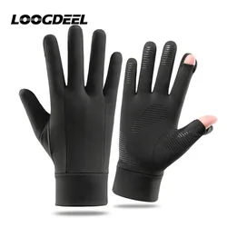 LOOGDEE Warmth Cycling Gloves Winter Flip Finger Touch Screen Outdoor Windproof Anti-slip Running Climbing Warm Ski Inner Gloves