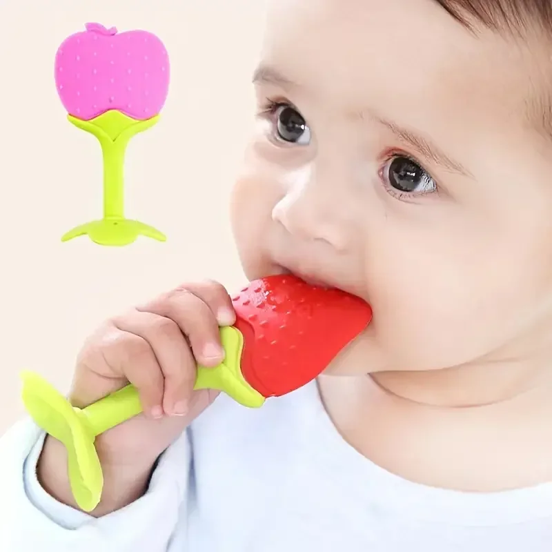 Teething Baby Toy Silicone Teether for Teeth Babies Accessories Newborn Fruit Sucking Chew Toys For Newborn Baby BPA-Fre Gift