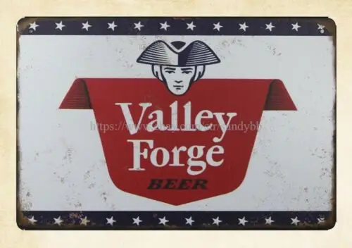 Valley Forge Beer Liquor Shop Bar Cave metal tin sign interior collectible