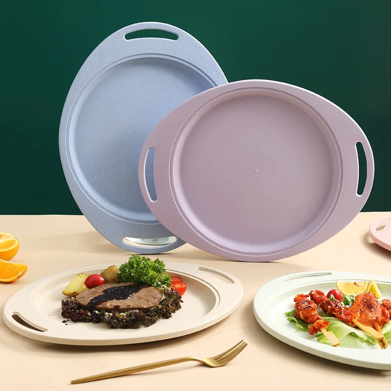 1/4/10 Uds. Platos de paja de trigo lila juego de platos de cena vajilla vajilla ecológica platos de cocina ligeros platos de cena