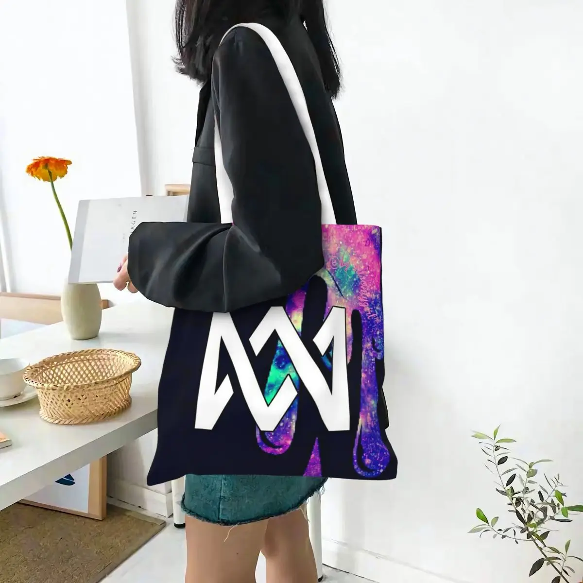MM Marcus And Martinus  Shopping Bags Canvas The Tote Bag Folding for Girls Shoulder Tote Travel Handbag
