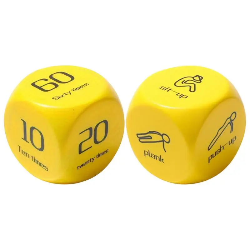 2pcs Fitness Dice 6-Sided Workout Dice Plank/Push-up/Sit-up/Jump/Lunge/ Dynamic Exercise Equipment For Group Fitness