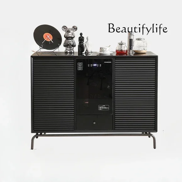 Medieval style smart tea bar machine dining side cabinet integrated cabinet new living room home black tea cabinet