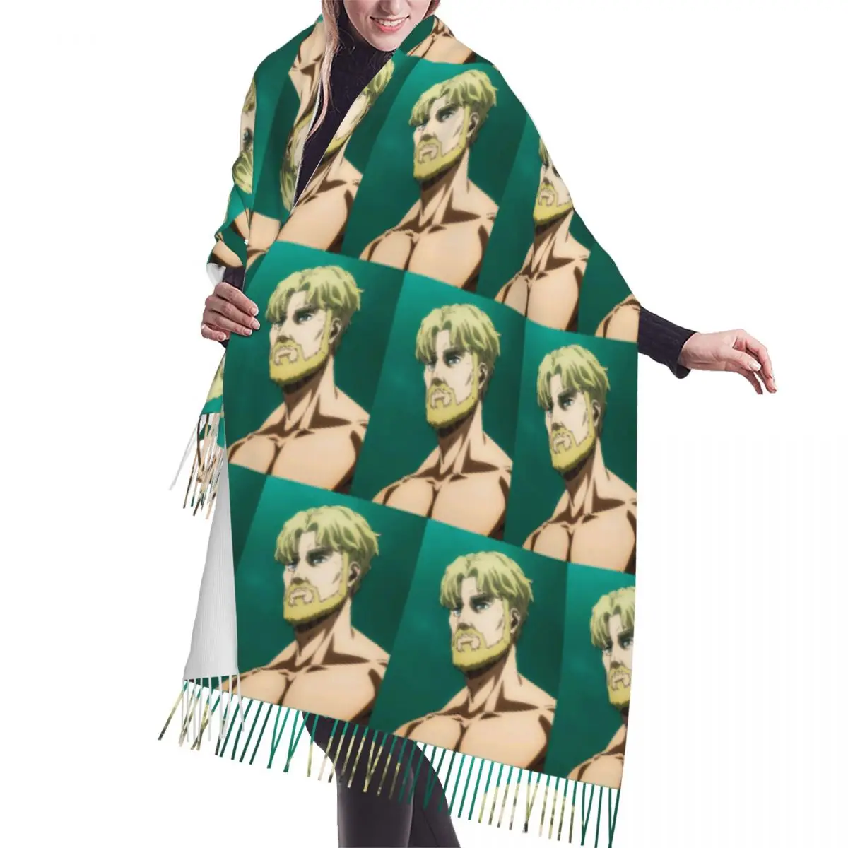 

Атака Титанов Zeke Yeager Шарф Шарфы с кисточками для женщин Мягкие теплые шали и накидки Длинная осенне-зимняя шаль