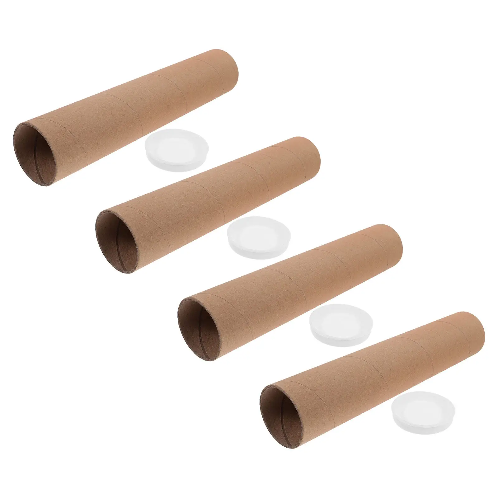 

4Pcs Kraft Paper Tubes Poster Mailing Tube Round Craft Cylinder Heavy Duty Shipping Mailers Document Storage Tube for Artists