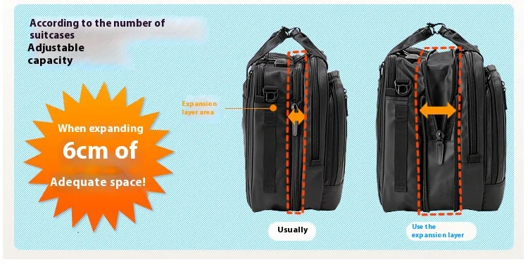 Large Capacitor Bag with Password 3WAY Handheld Double Shoulder Bapa Waterproof Business Nylon Notebook Bag