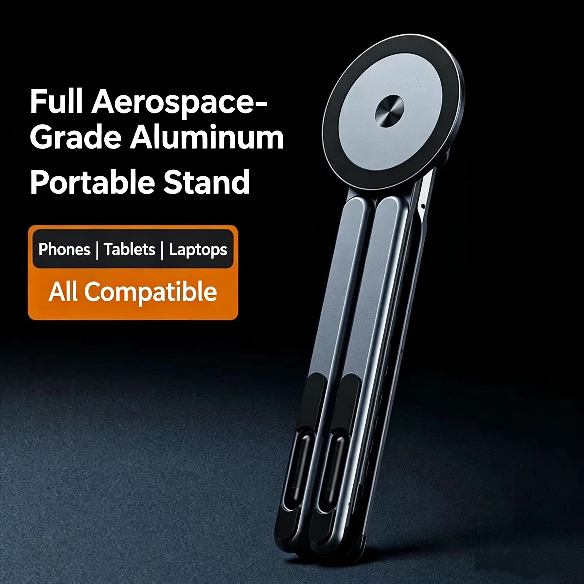 Magnetic Metal Foldable Laptop Stand Multi‑Angle Adjustment Portable Heat‑Dissipating Holder for Notebook Tablet Phone