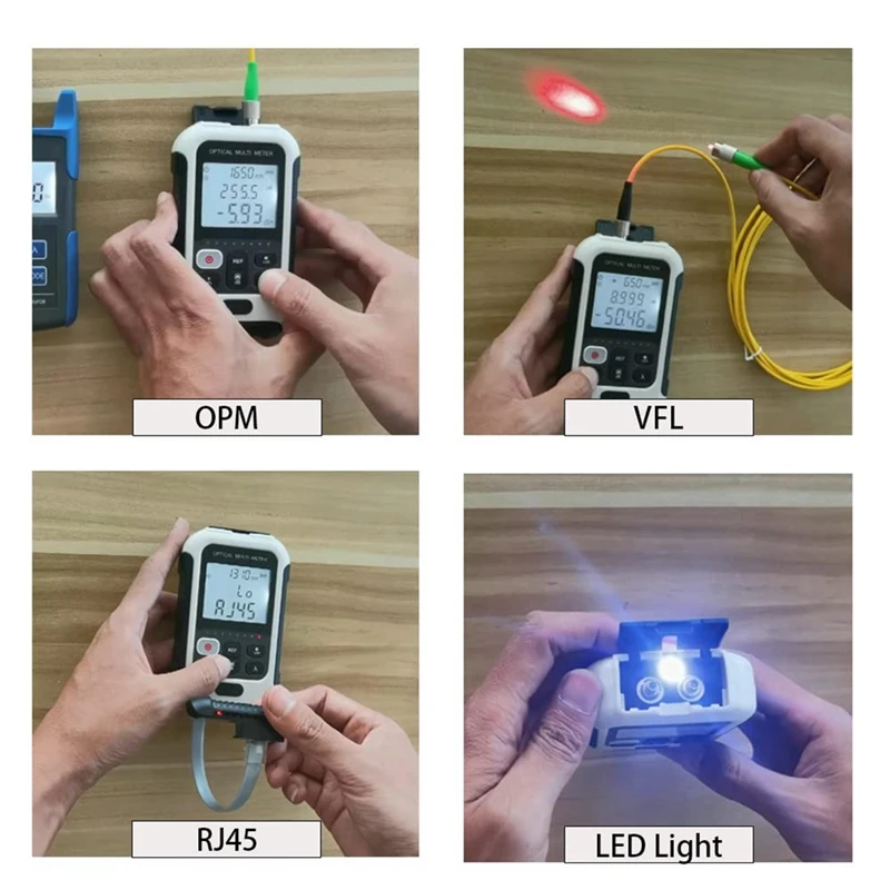 Optical Power Meter+Visual Fault Locator 15Mw And RJ45 Cable Tracker Powered 3In1 Fiber Optic Light Tester+OPM VFL RJ45