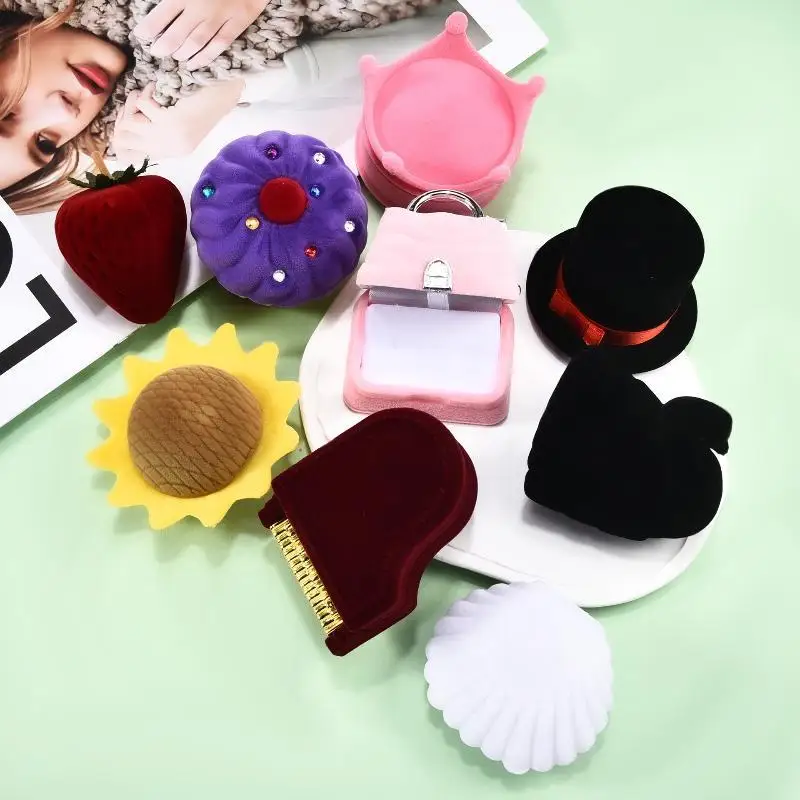 Velvet Mini Jewelry Box 1Pc Protective Ring Earring Necklace Bracelet Organizer for Travel Wedding